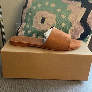 NWT J.Crew Microsuede Single Strap Slide Sandals